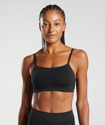 Dámské Bralette Gymshark Seamless Jacquard Černé | CZ 3173ZUT